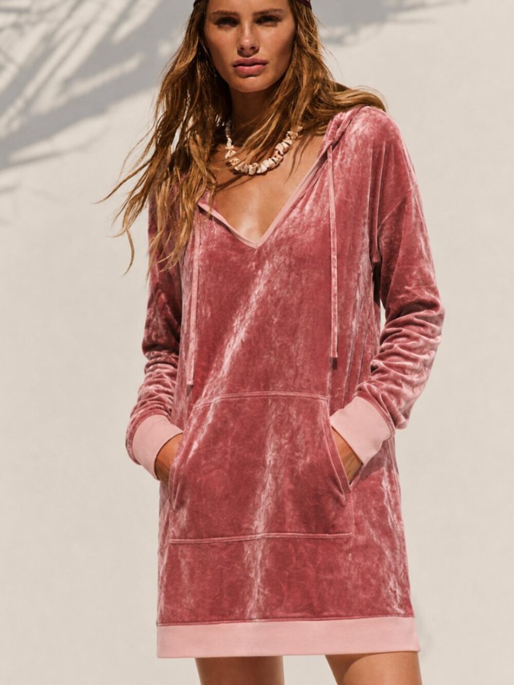 BETSEY JOHNSON VELOUR HOODIE DRESS